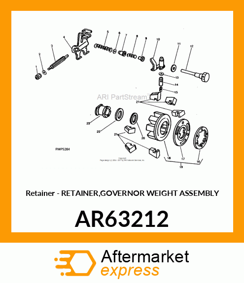 Retainer - RETAINER,GOVERNOR WEIGHT ASSEMBLY AR63212