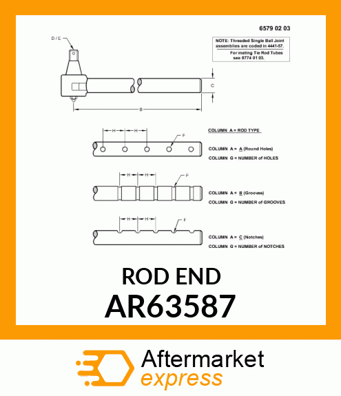 END,TIE ROD ASSEMBLY,OUTER AR63587