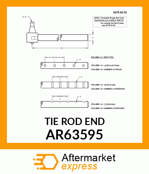 END,TIE ROD ASSEMBLY,OUTER AR63595