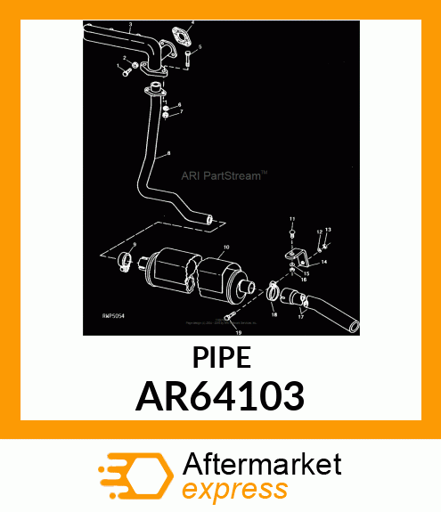 PIPE EXHAUST WITH FLANGE AR64103