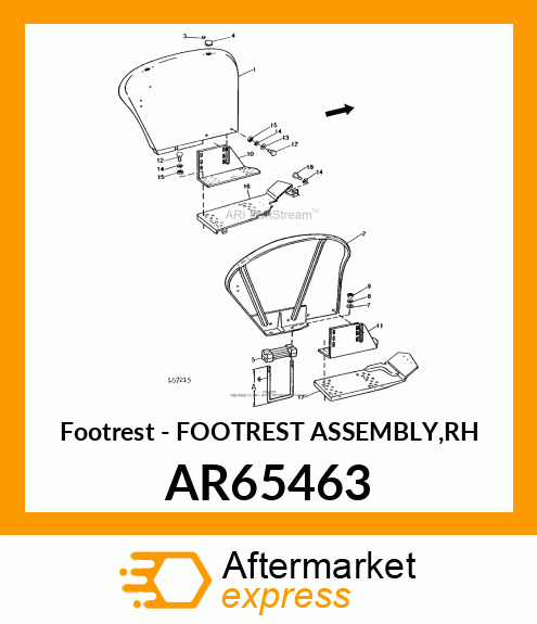 Footrest - FOOTREST ASSEMBLY,RH AR65463