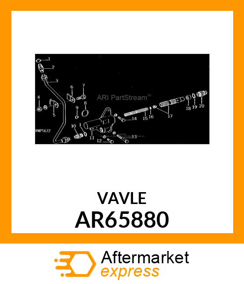 VALVE,PRESSURE CONTROL,W/ORIFICE AR65880