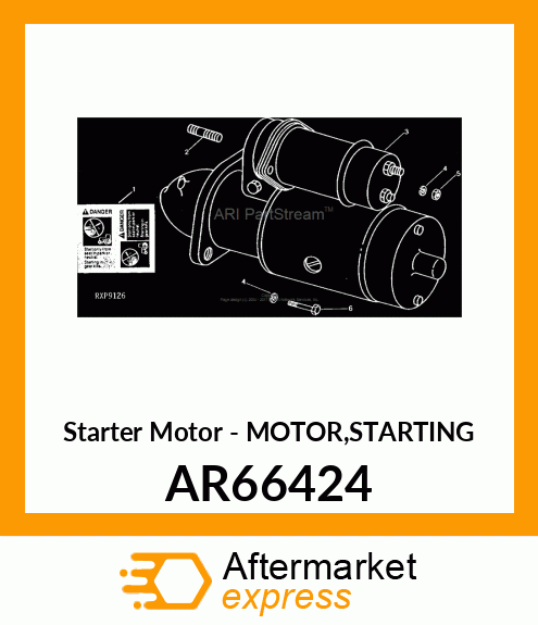 Starter Motor - MOTOR,STARTING AR66424