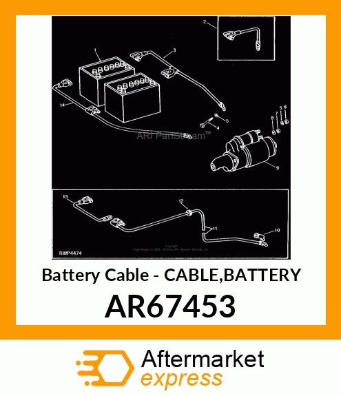 Battery Cable - CABLE,BATTERY AR67453