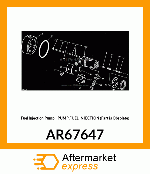 Fuel Injection Pump - PUMP,FUEL INJECTION (Part is Obsolete) AR67647