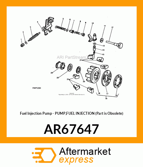 Fuel Injection Pump - PUMP,FUEL INJECTION (Part is Obsolete) AR67647