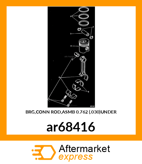 BRG,CONN ROD,ASMB 0.762 (.030)UNDER ar68416