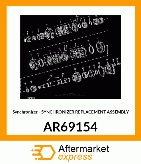 Synchronizer - SYNCHRONIZER,REPLACEMENT ASSEMBLY AR69154