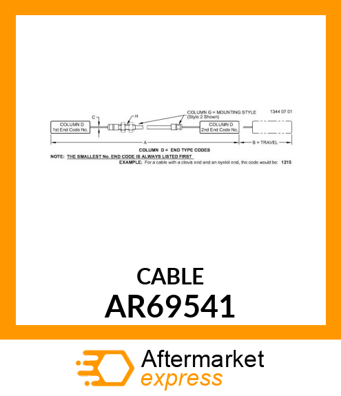 CABLE,FLEXIBLE WITH CLAMPS AR69541