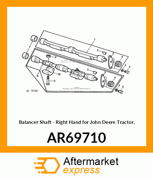 SHAFT,BALANCER,WITH GEAR,RIGHT HAND AR69710