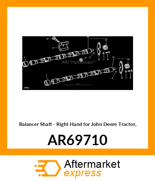 SHAFT,BALANCER,WITH GEAR,RIGHT HAND AR69710