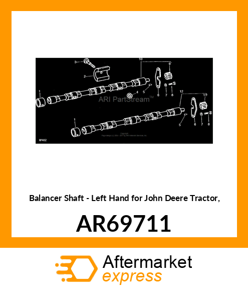 SHAFT,BALANCER,WITH GEAR,LEFT HAND AR69711