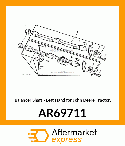 SHAFT,BALANCER,WITH GEAR,LEFT HAND AR69711