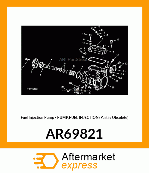 Fuel Injection Pump - PUMP,FUEL INJECTION (Part is Obsolete) AR69821