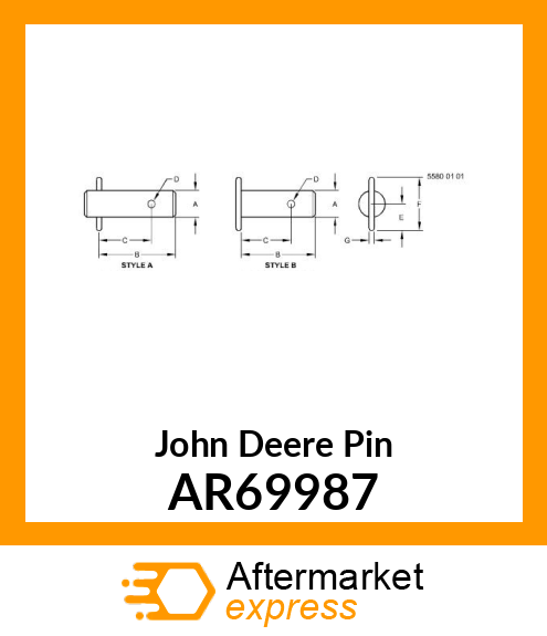 PIN, DRAWBAR,WITH HANDLE AR69987