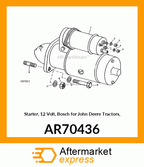 Starter Motor - MOTOR,STARTING AR70436