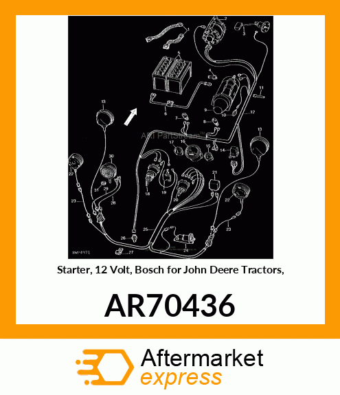 Starter Motor - MOTOR,STARTING AR70436