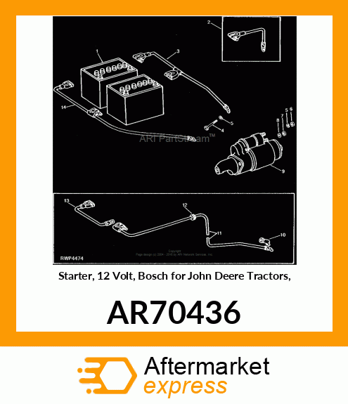 Starter Motor - MOTOR,STARTING AR70436