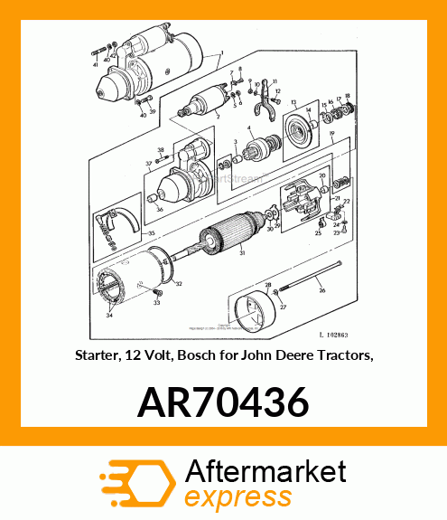 Starter Motor - MOTOR,STARTING AR70436