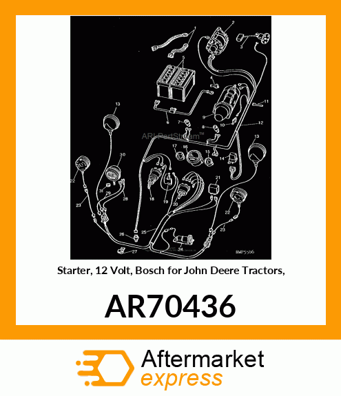 Starter Motor - MOTOR,STARTING AR70436