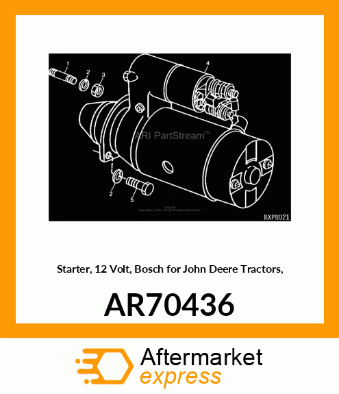 Starter Motor - MOTOR,STARTING AR70436