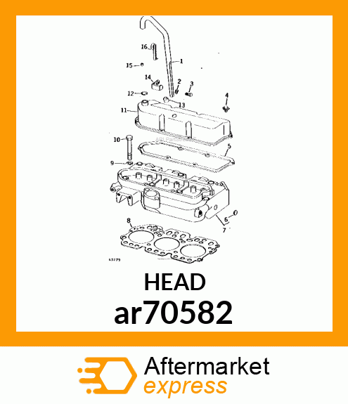 HEAD CYLINDER WITH VALVE 3CYL.T ar70582