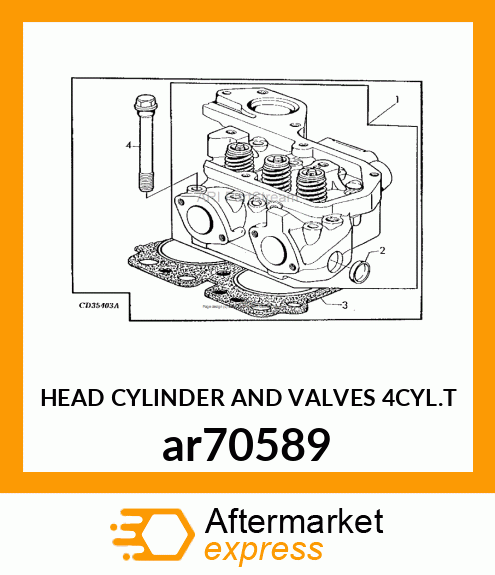 HEAD CYLINDER AND VALVES 4CYL.T ar70589