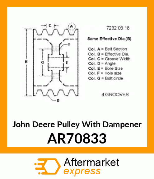 PULLEY WITH DAMPER ASSEMBLY AR70833