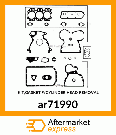 KIT,GASKET,F/CYLINDER HEAD REMOVAL ar71990