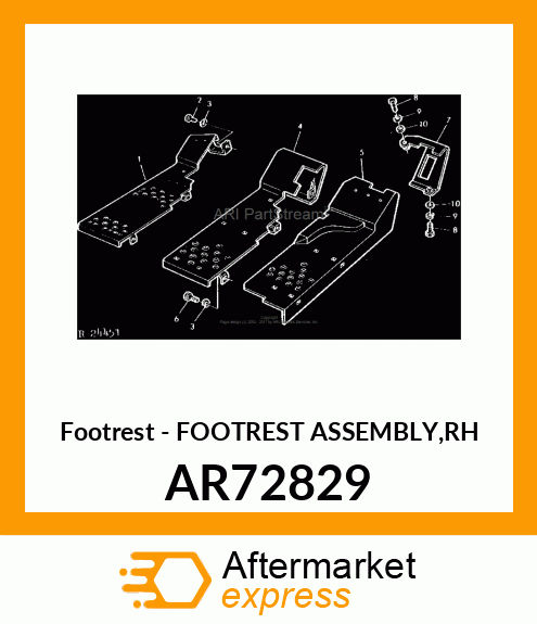 Footrest - FOOTREST ASSEMBLY,RH AR72829