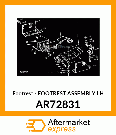 Footrest - FOOTREST ASSEMBLY,LH AR72831