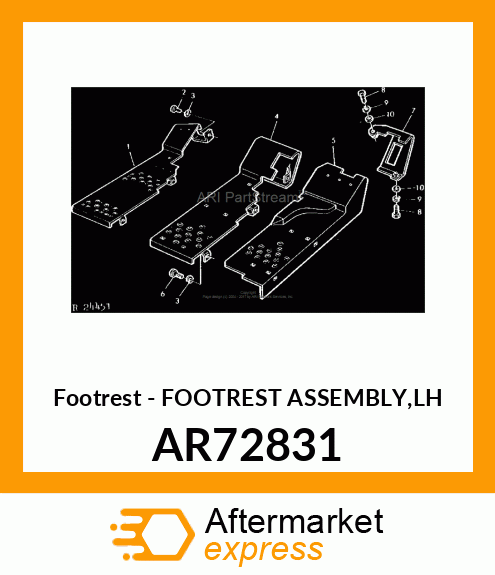 Footrest - FOOTREST ASSEMBLY,LH AR72831