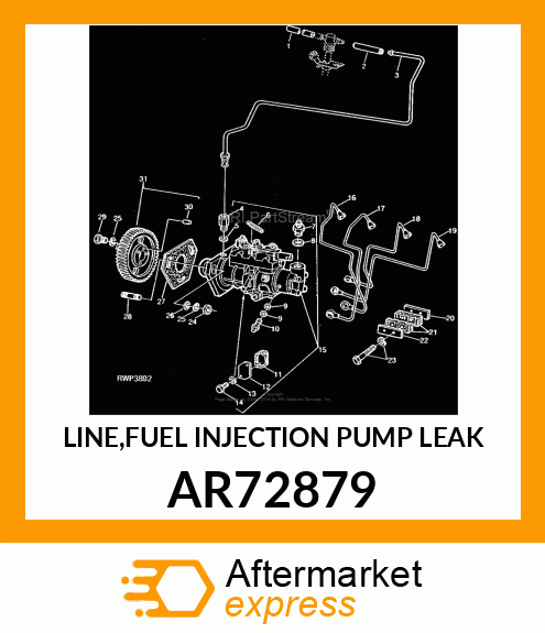 LINE,FUEL INJECTION PUMP LEAK AR72879