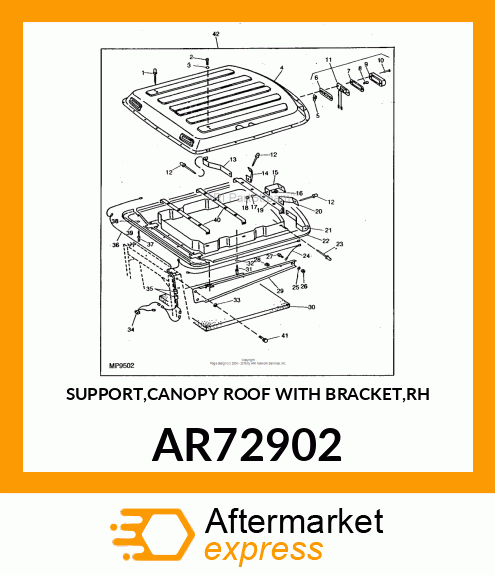 SUPPORT,CANOPY ROOF WITH BRACKET,RH AR72902