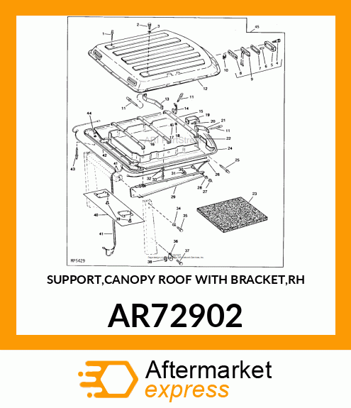 SUPPORT,CANOPY ROOF WITH BRACKET,RH AR72902