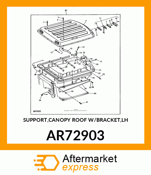 SUPPORT,CANOPY ROOF W/BRACKET,LH AR72903
