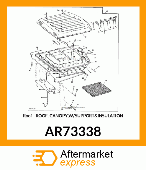 Roof - ROOF, CANOPY,W/SUPPORT&INSULATION AR73338