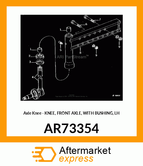 Axle Knee - KNEE, FRONT AXLE, WITH BUSHING, LH AR73354