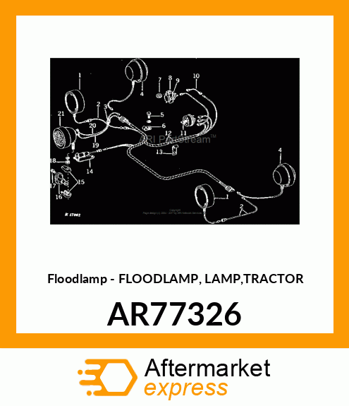 Floodlamp - FLOODLAMP, LAMP,TRACTOR AR77326