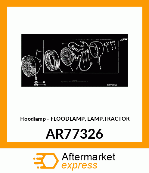 Floodlamp - FLOODLAMP, LAMP,TRACTOR AR77326