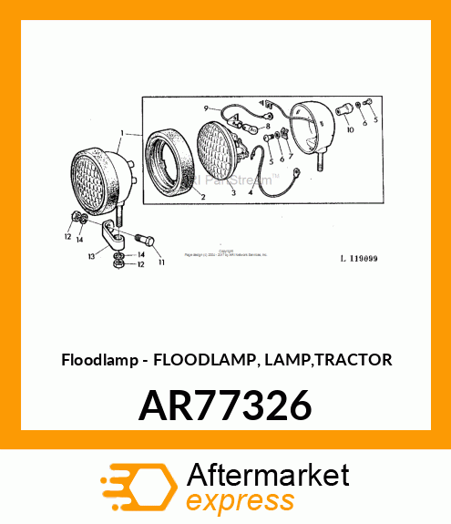 Floodlamp - FLOODLAMP, LAMP,TRACTOR AR77326