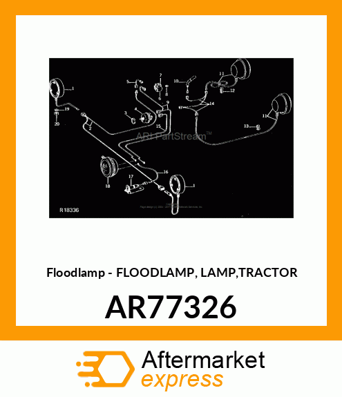 Floodlamp - FLOODLAMP, LAMP,TRACTOR AR77326