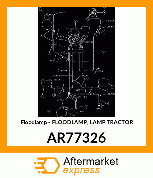 Floodlamp - FLOODLAMP, LAMP,TRACTOR AR77326