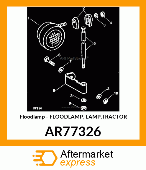 Floodlamp - FLOODLAMP, LAMP,TRACTOR AR77326