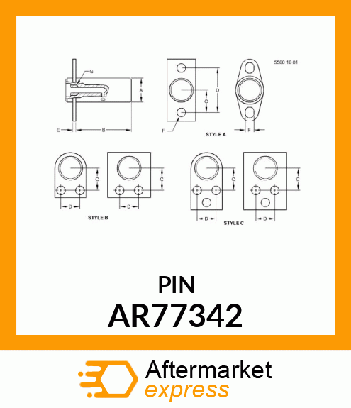 BRACKET,REAR,WITH PIN AR77342