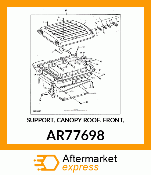 SUPPORT, CANOPY ROOF, FRONT, AR77698