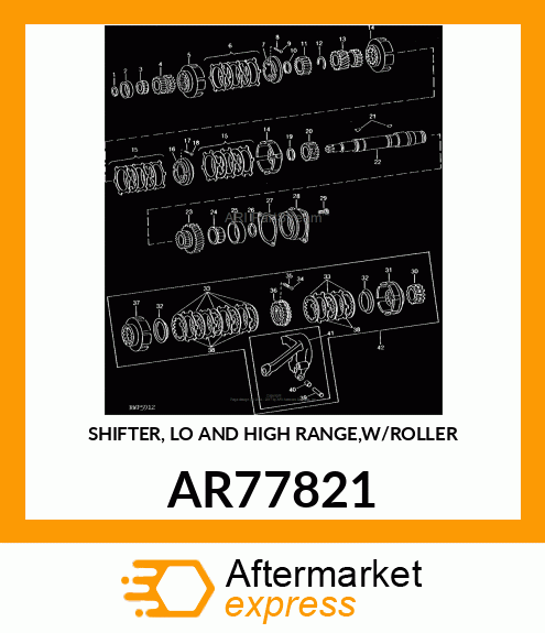 SHIFTER, LO AND HIGH RANGE,W/ROLLER AR77821