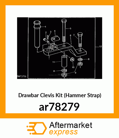 Drawbar Clevis Kit (Hammer Strap) ar78279