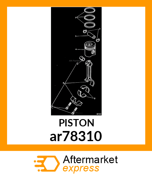 PISTON, WITH INSERTS ar78310