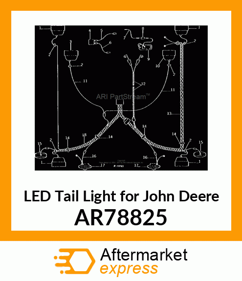 LAMP,TAIL,WITH NUT AND WASHER AR78825